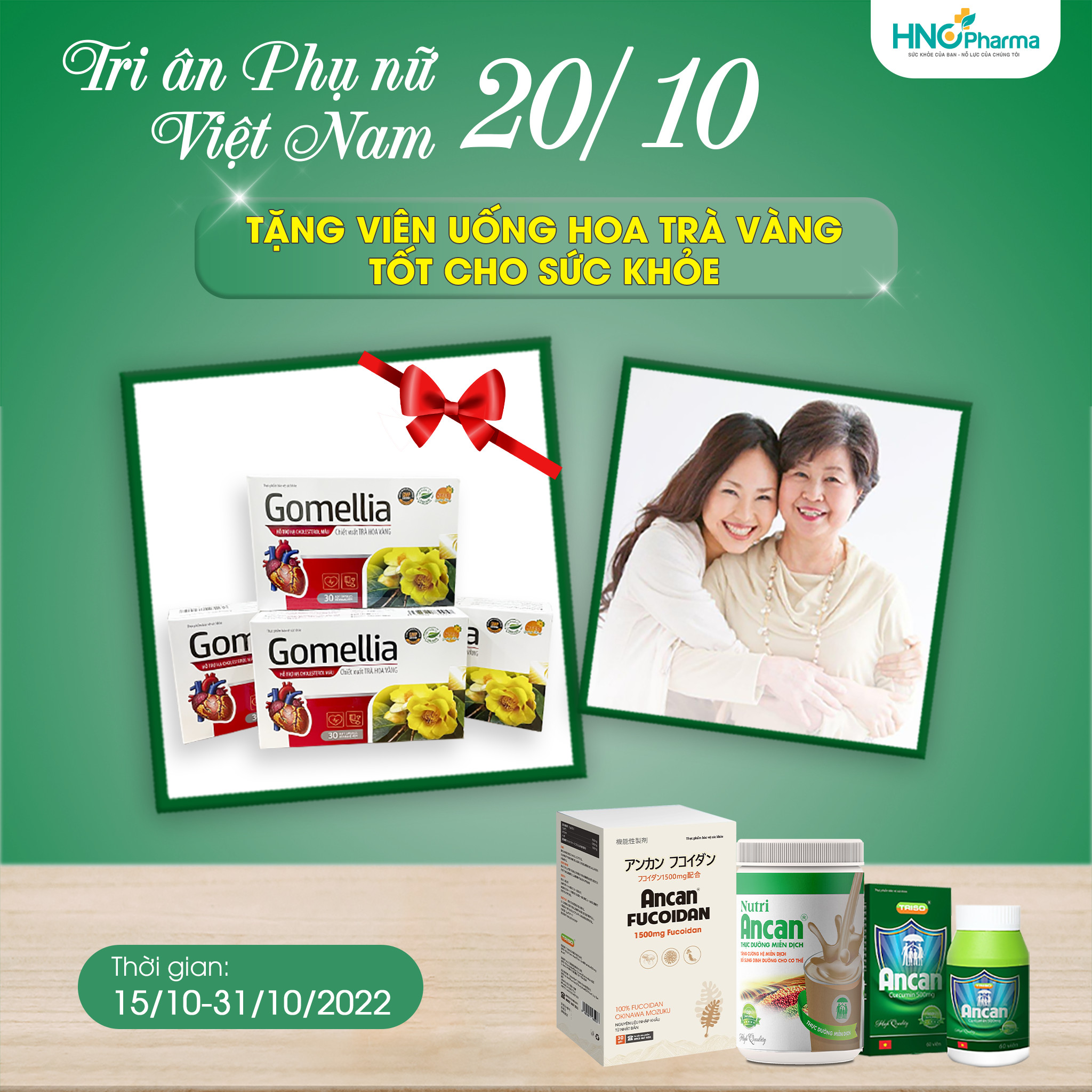 Hà Ngọc Châu Pharma tri ân đặc biệt 20/10: tặng viên uống hỗ trợ sức khỏe chiết xuất hoa trà vàng